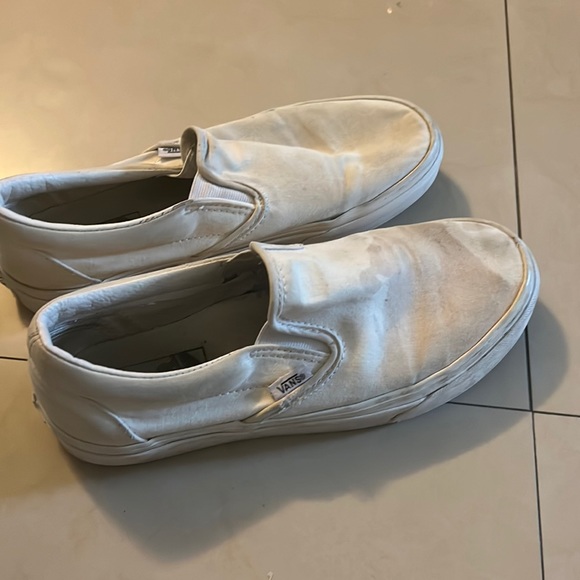 White Vans Slip On Size 8.5 - Picture 1 of 8